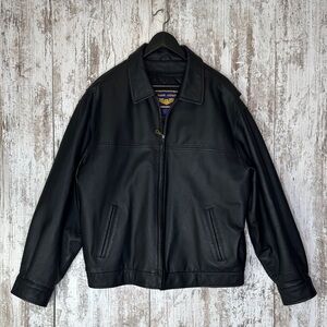Airborne Leather Leather Bomber Jacket Sz L/G